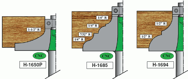 Edge Detail Router Shaper Bits