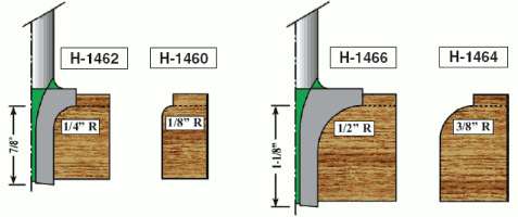 Extended Quarter Round Router Shaper Bits