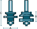 Two-Piece Stile & Rail Bit Dimensions