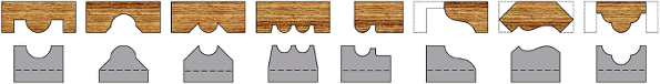 Various wood profiles for Magic Molder plugs